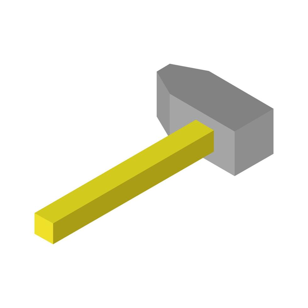 Isometric hammer on a white background vector