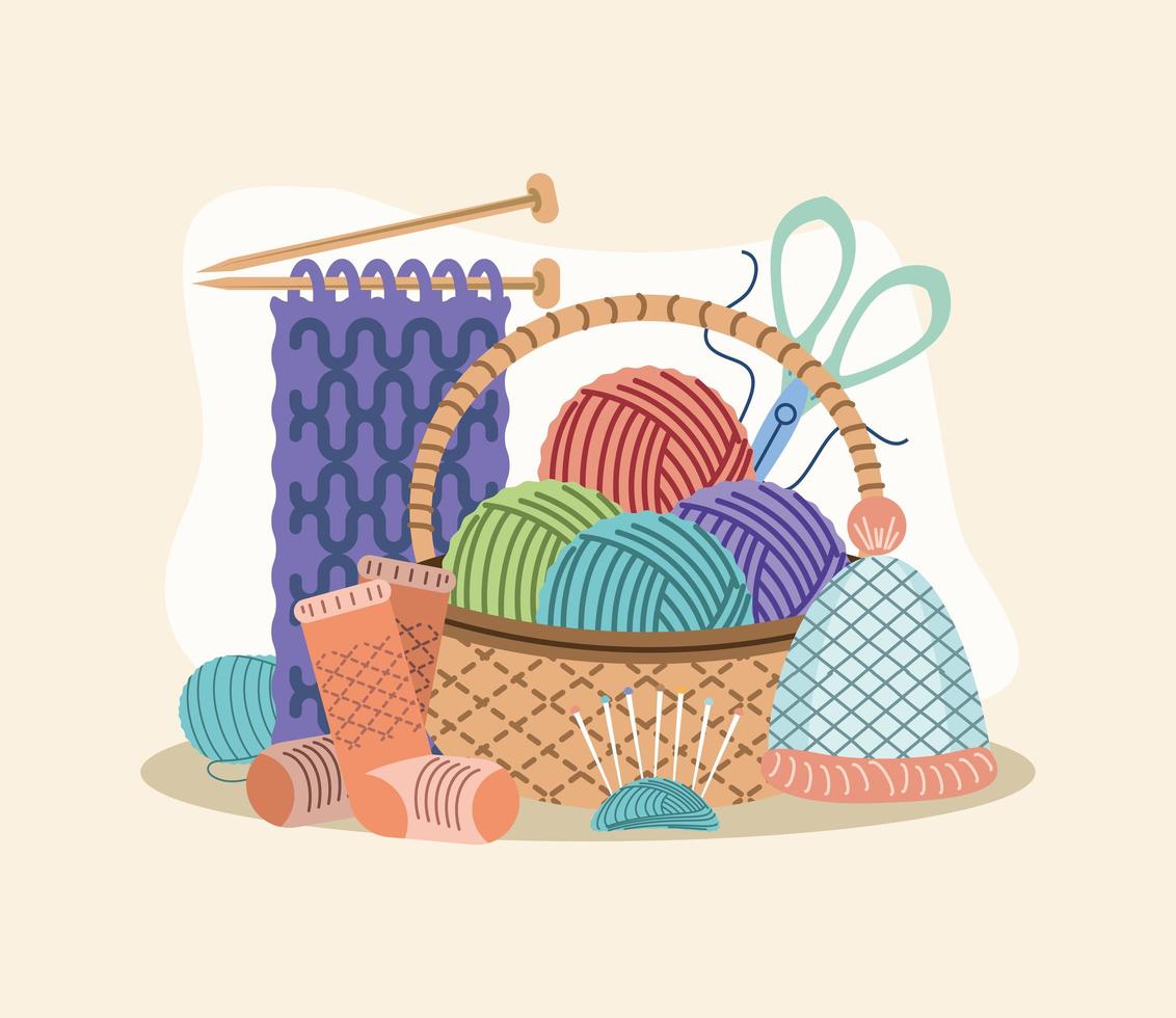 tools for knitting set vector