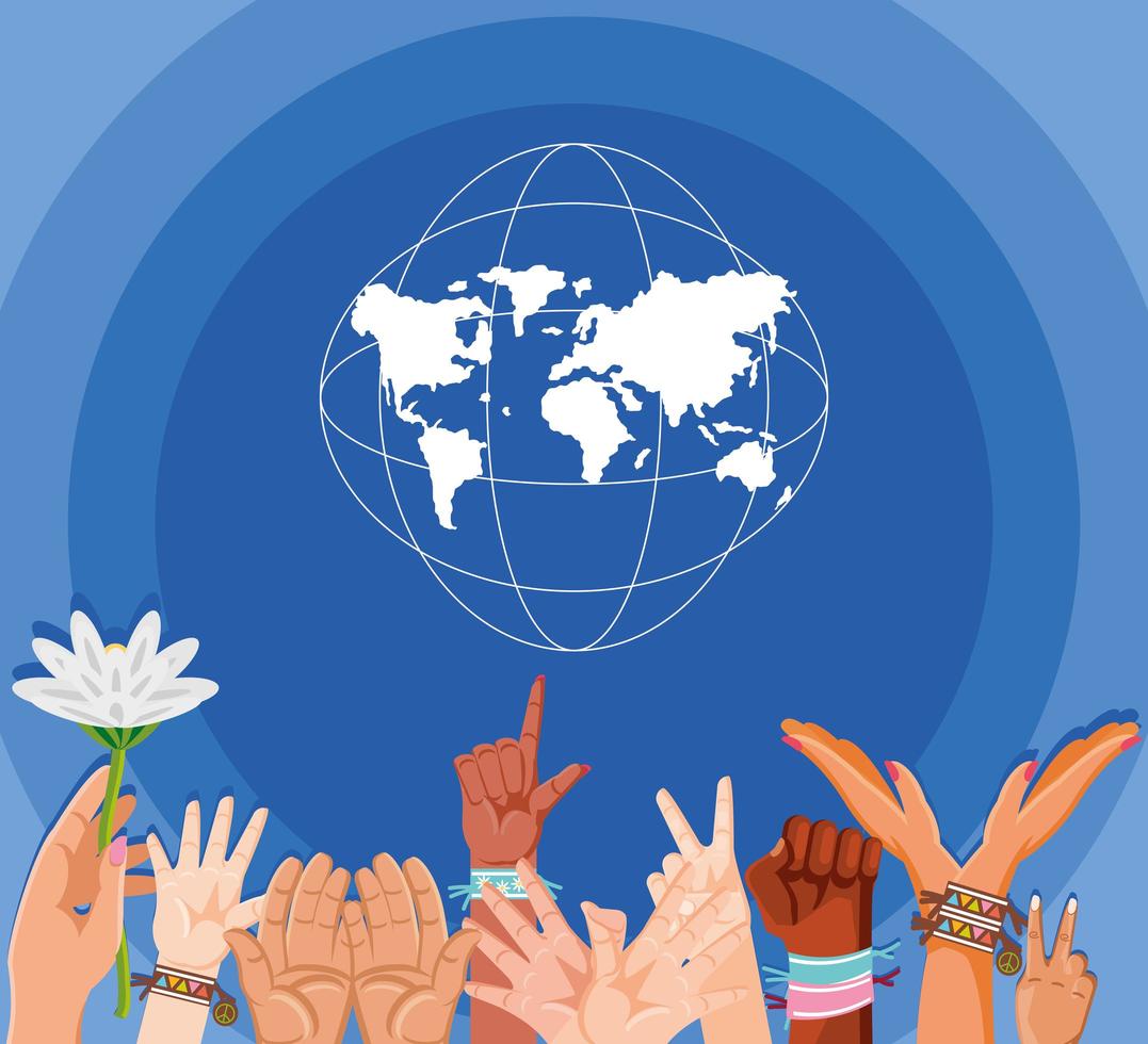 celebration international day peace vector