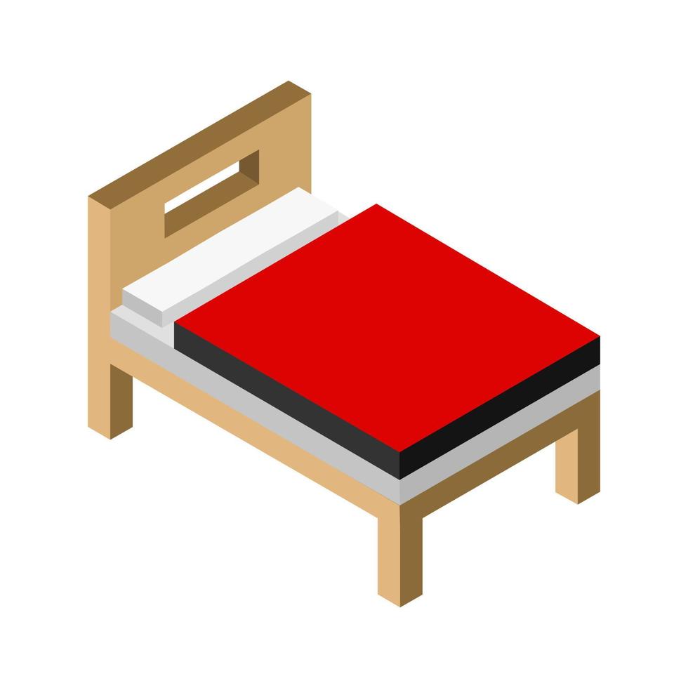 Isometric bed on a white background vector