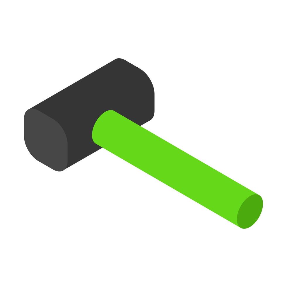 Isometric hammer on a white background vector