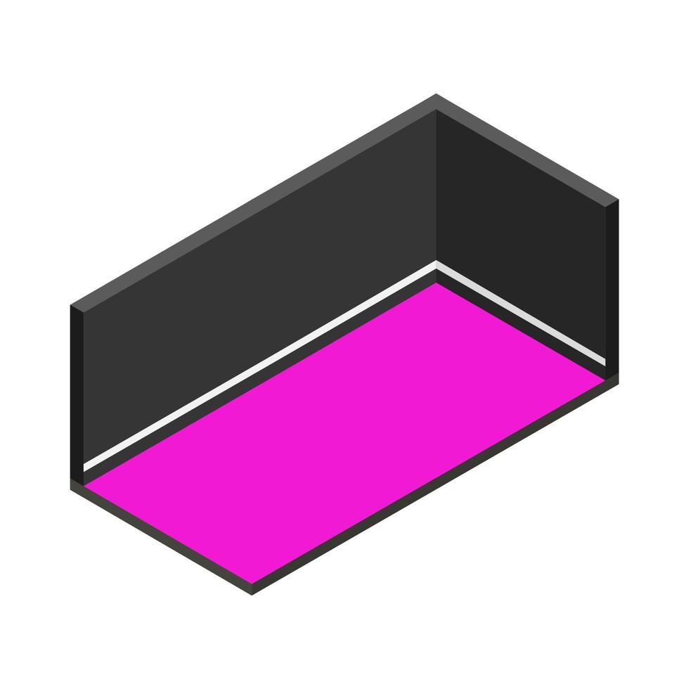 Isometric empty room on white background vector