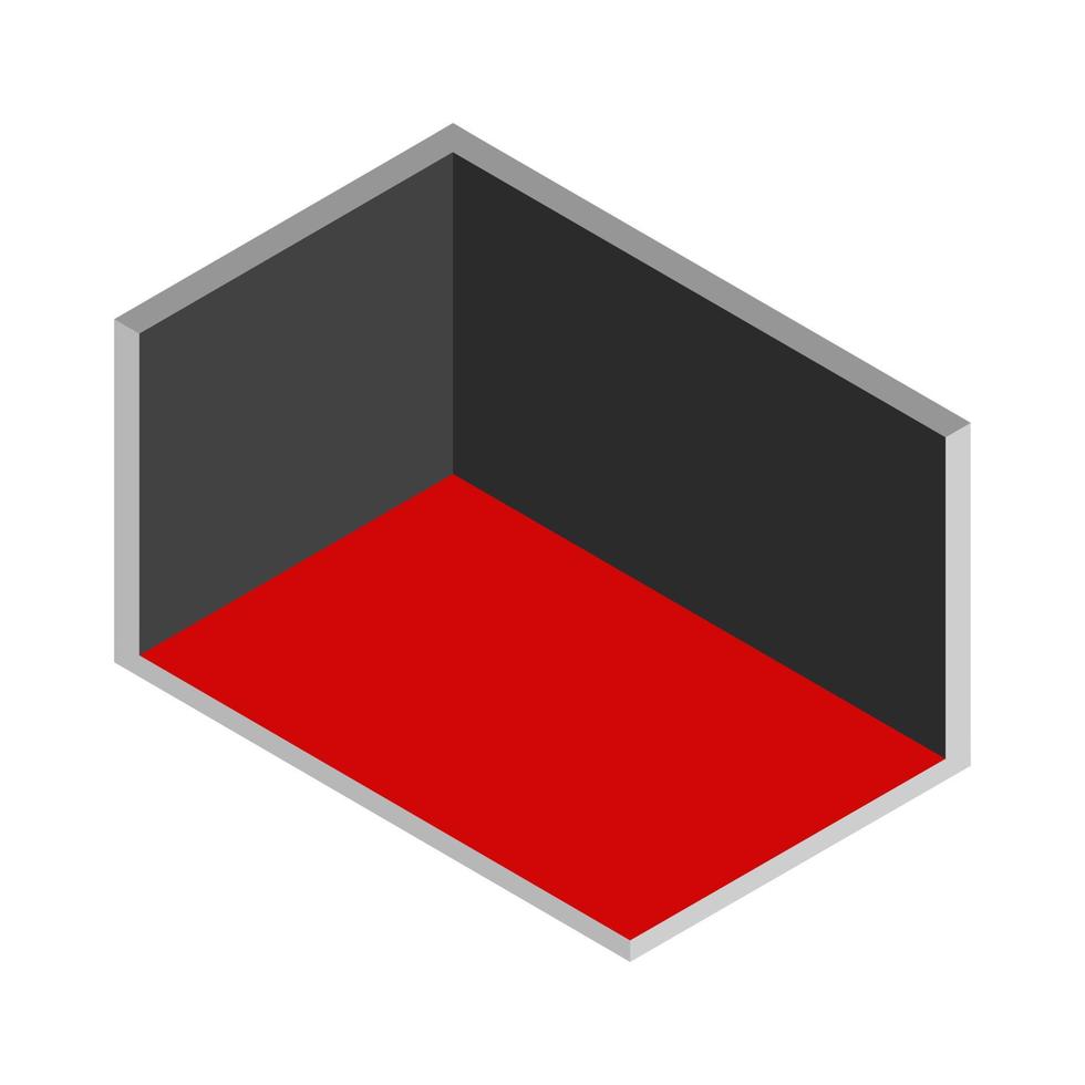 Isometric empty room on white background vector
