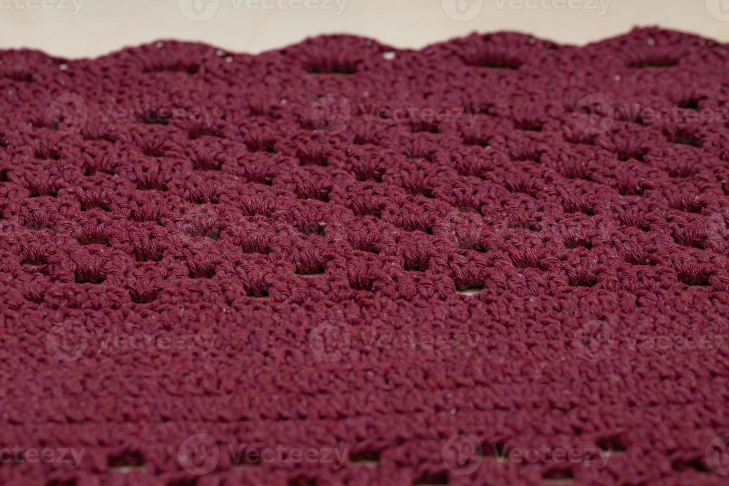 Red crochet rug photo