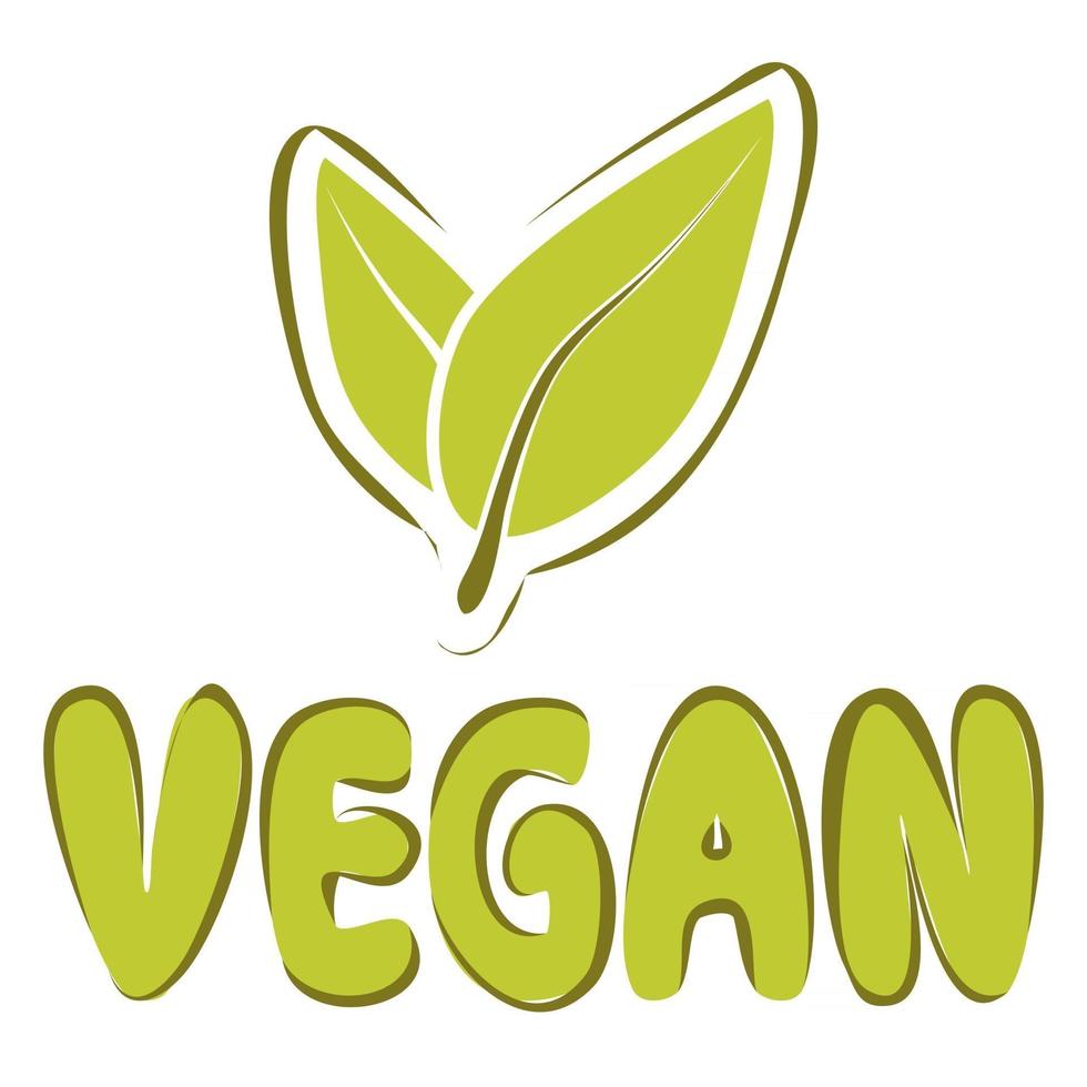 Green Vegan icon vector