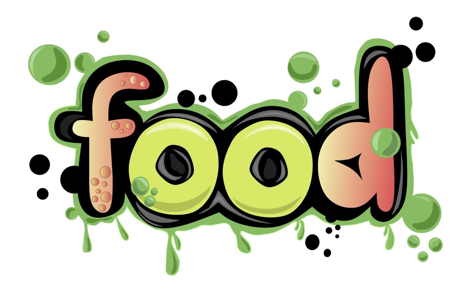 food writing effect text graffiti vector