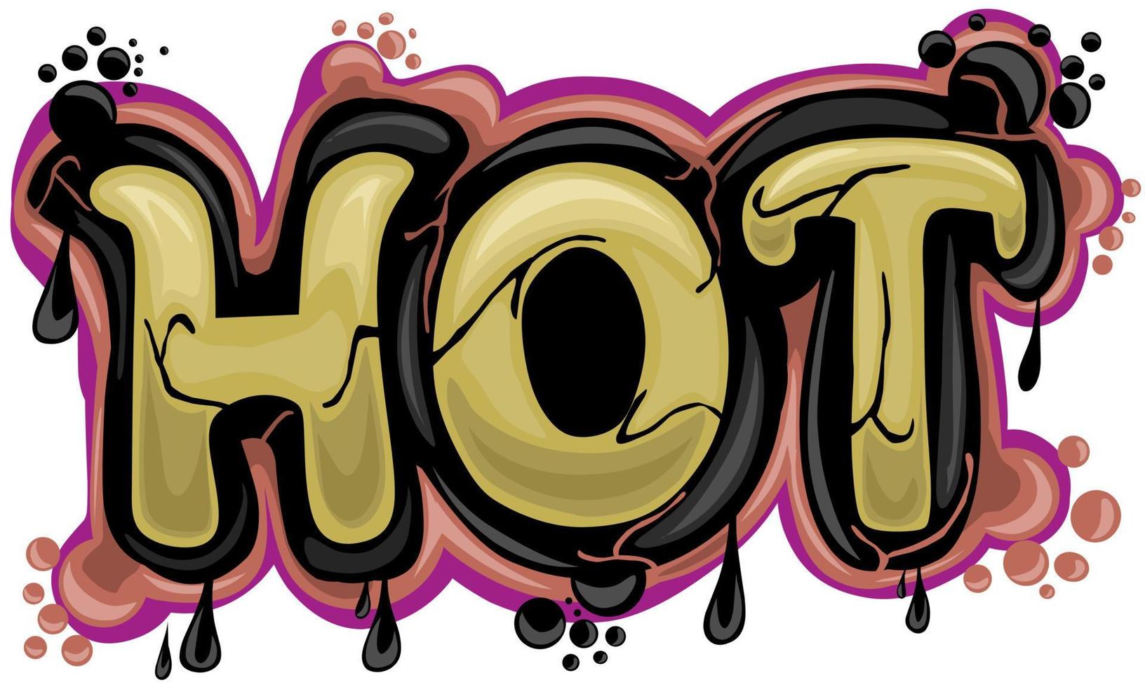 Diseño de graffiti de escritura en caliente sobre un fondo blanco. vector