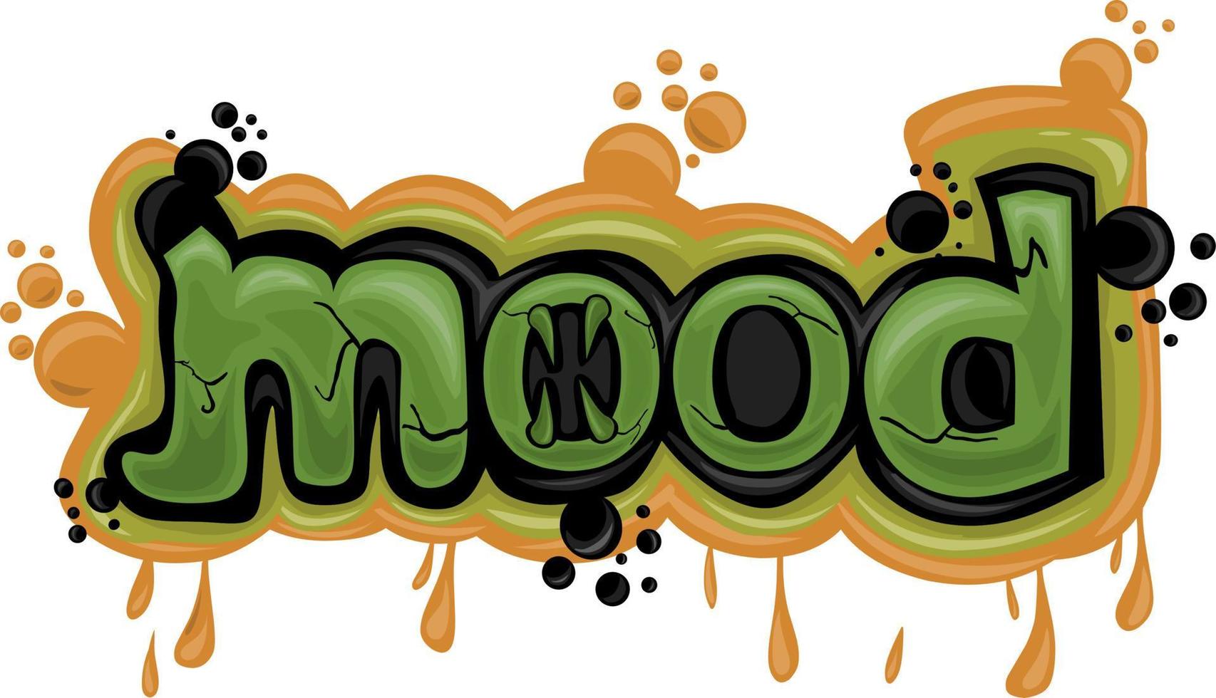 mood writing effect text graffiti vector