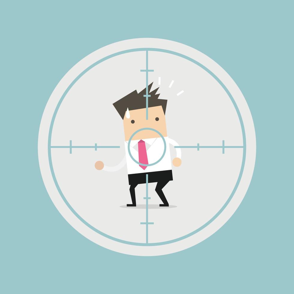 Businessman in crosshairs. vector