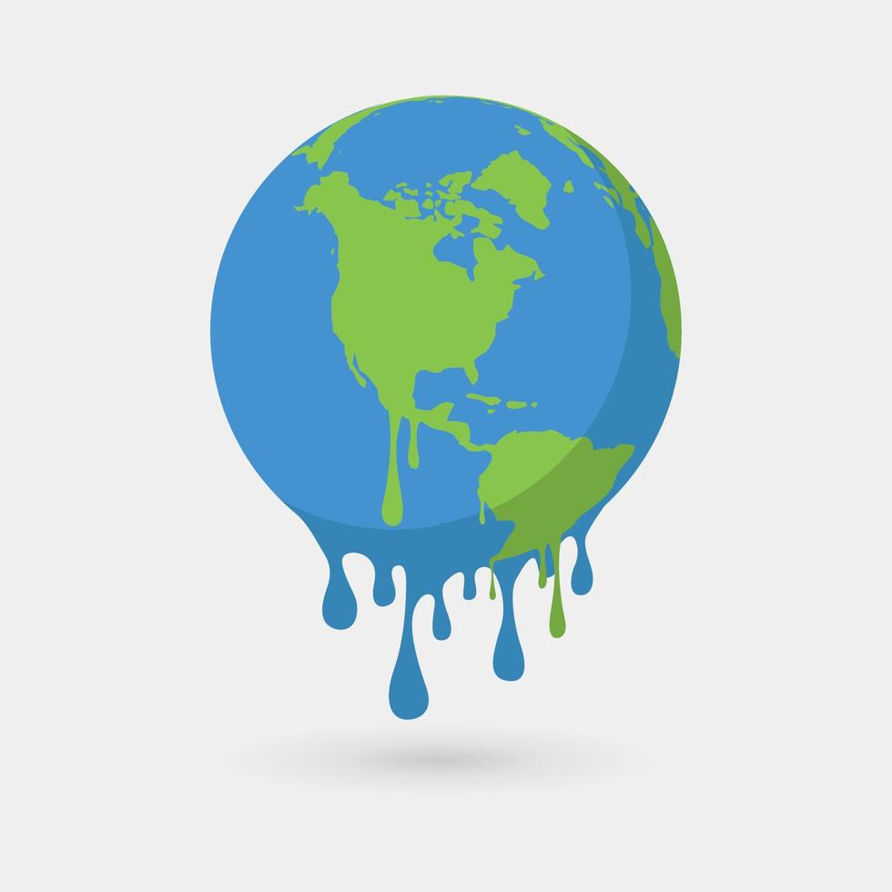Global warming, Graphic illustration of a melting earth. vector