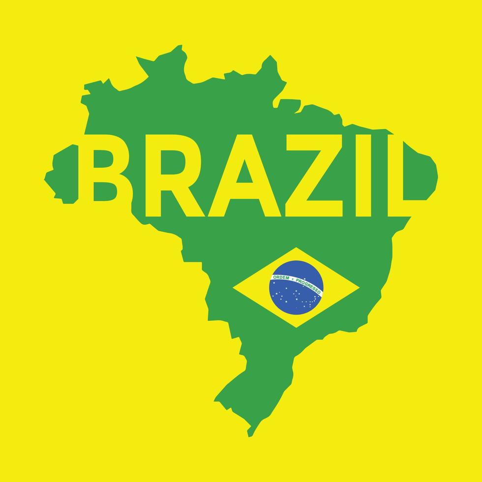 plano simple mapa de brasil. vector