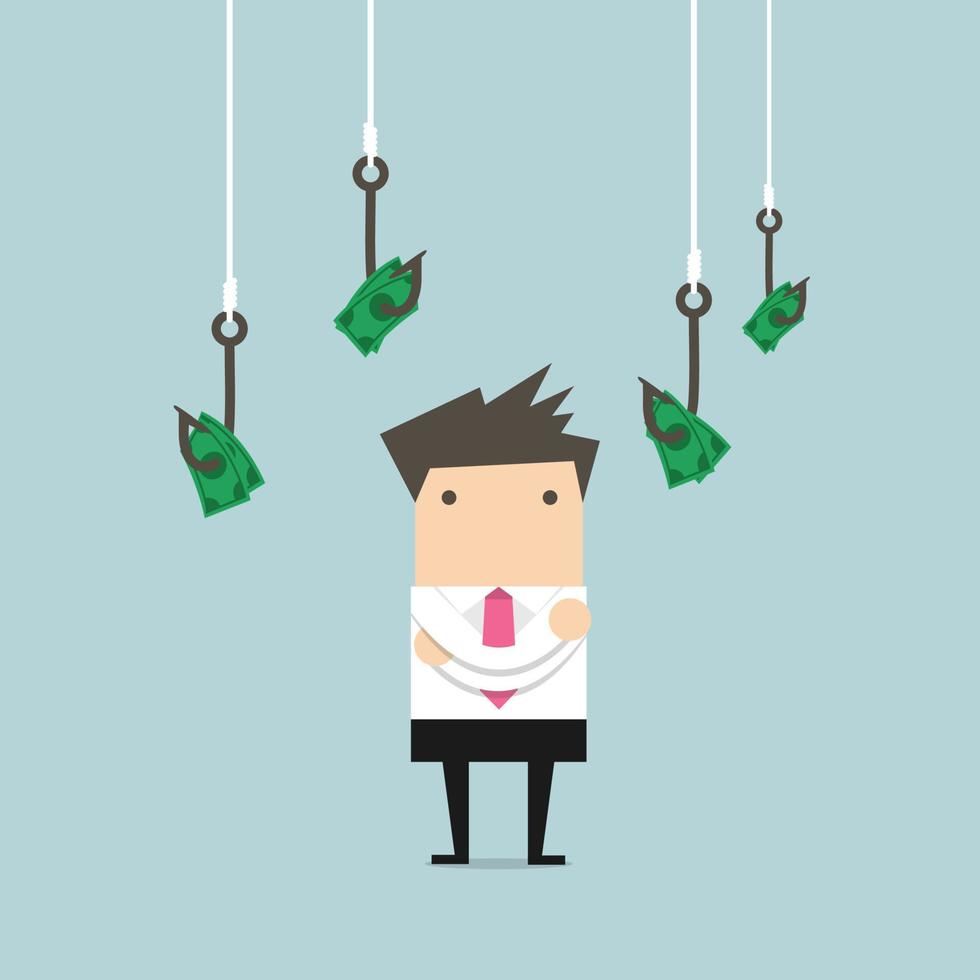 Businessman fishing money Make Money strategy and investment and money  attracting ideas Vector illustration 2446370 Vector Art at Vecteezy