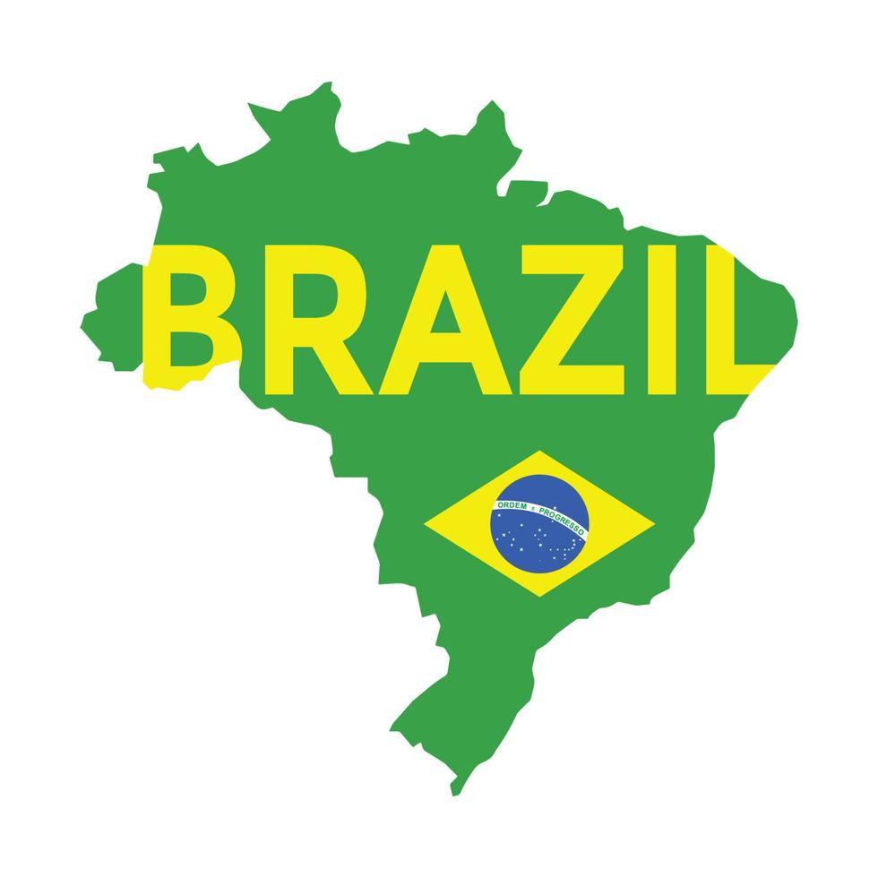 Flat simple Brazil map. vector