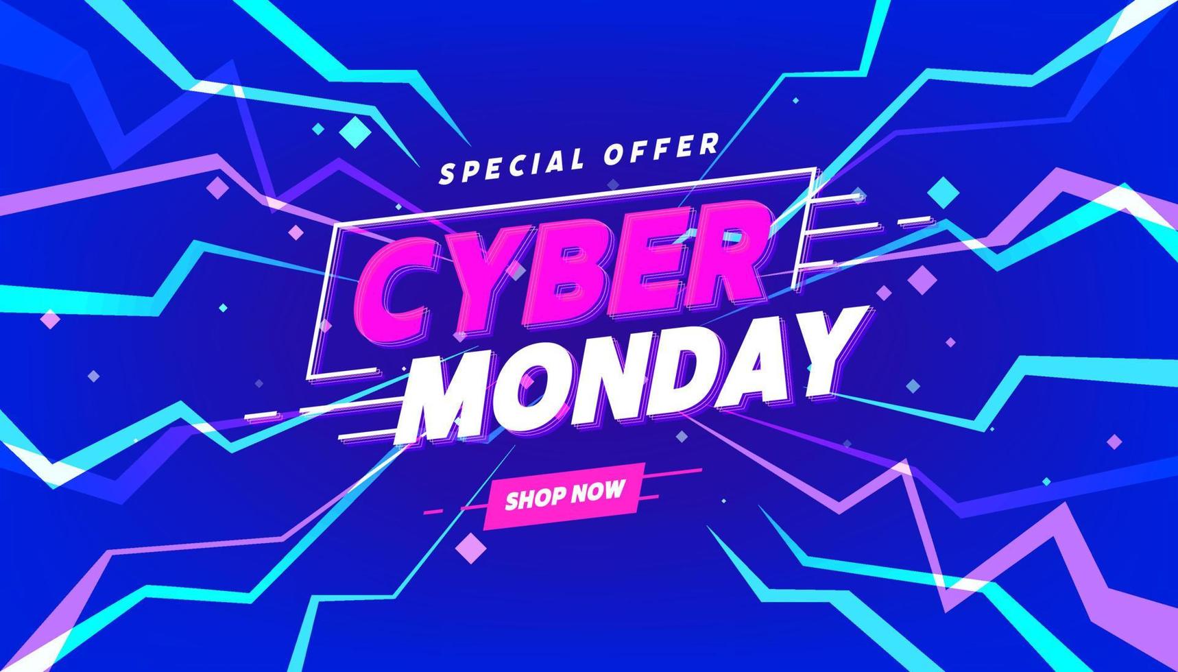 Cyber Monday sale banner template for business promotion. vector