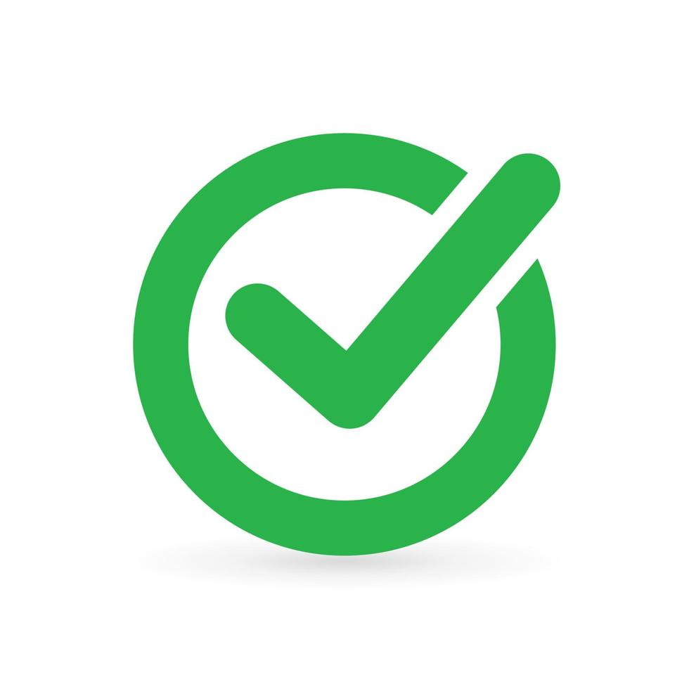 Green tick checkbox vector. vector