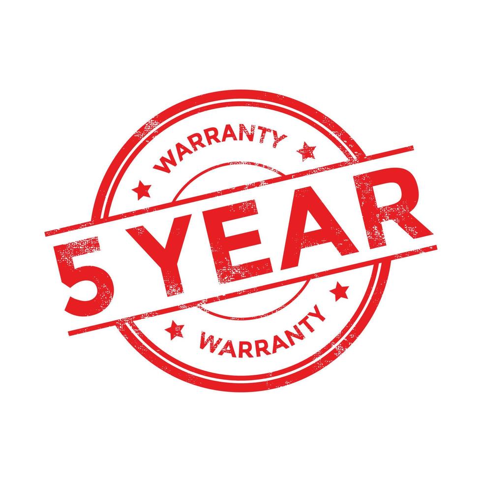 5 years warranty icon isolated on white background. vector