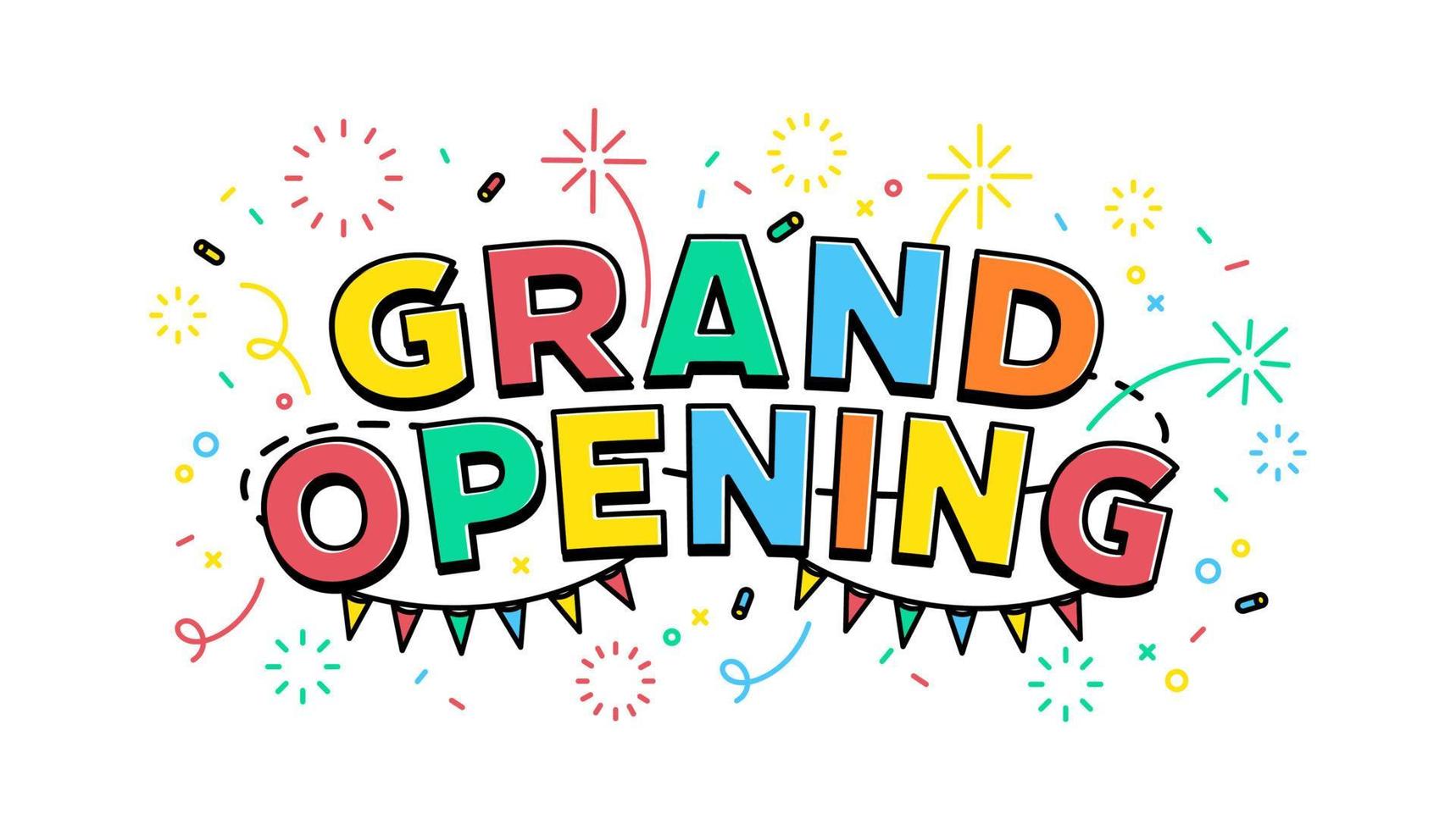 Grand opening banner template. Advertising design for social network vector. vector