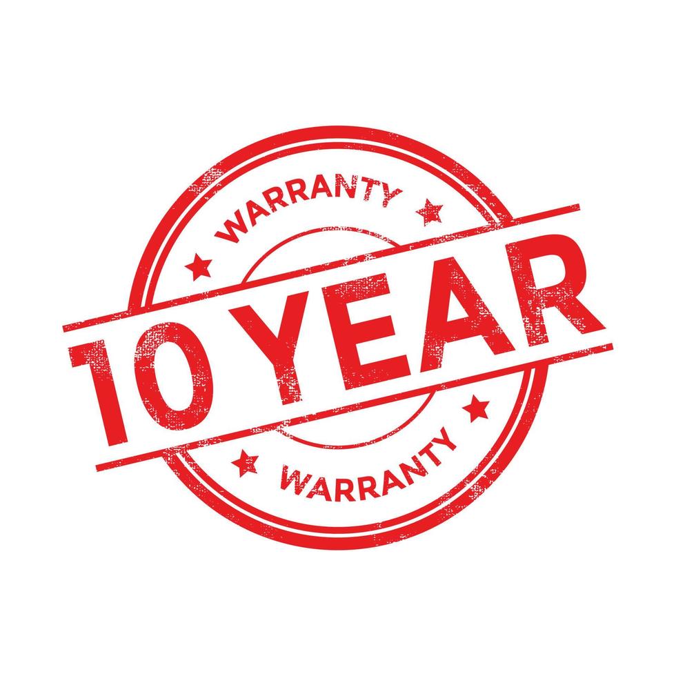10 years warranty icon isolated on white background. vector
