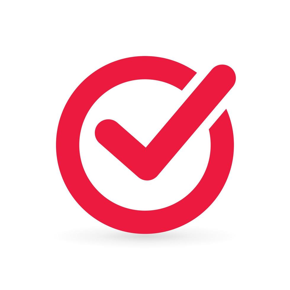 Red round checkbox icon vector. vector