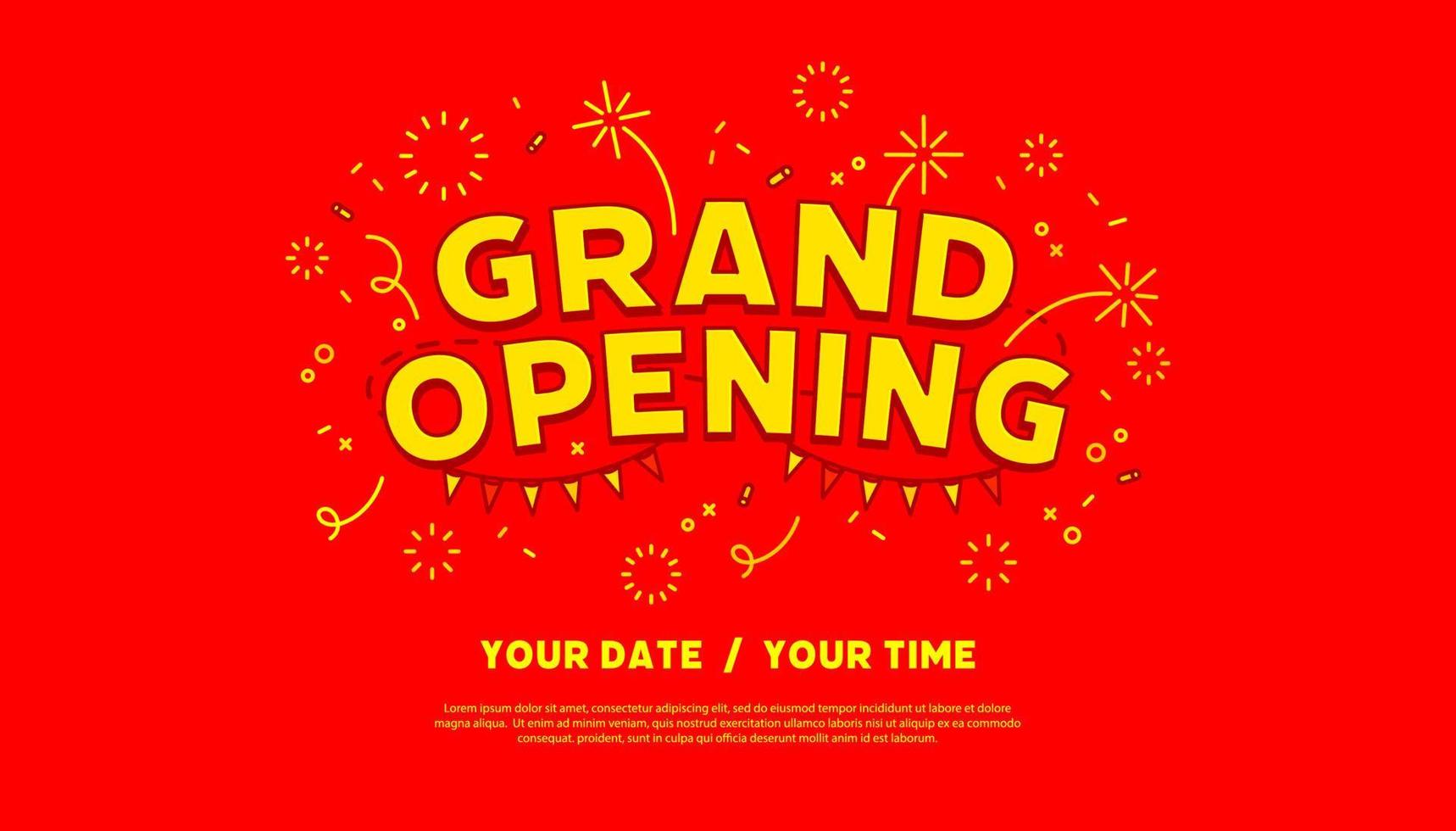 Grand opening ceremony banner template. Advertising design for social network vector. vector