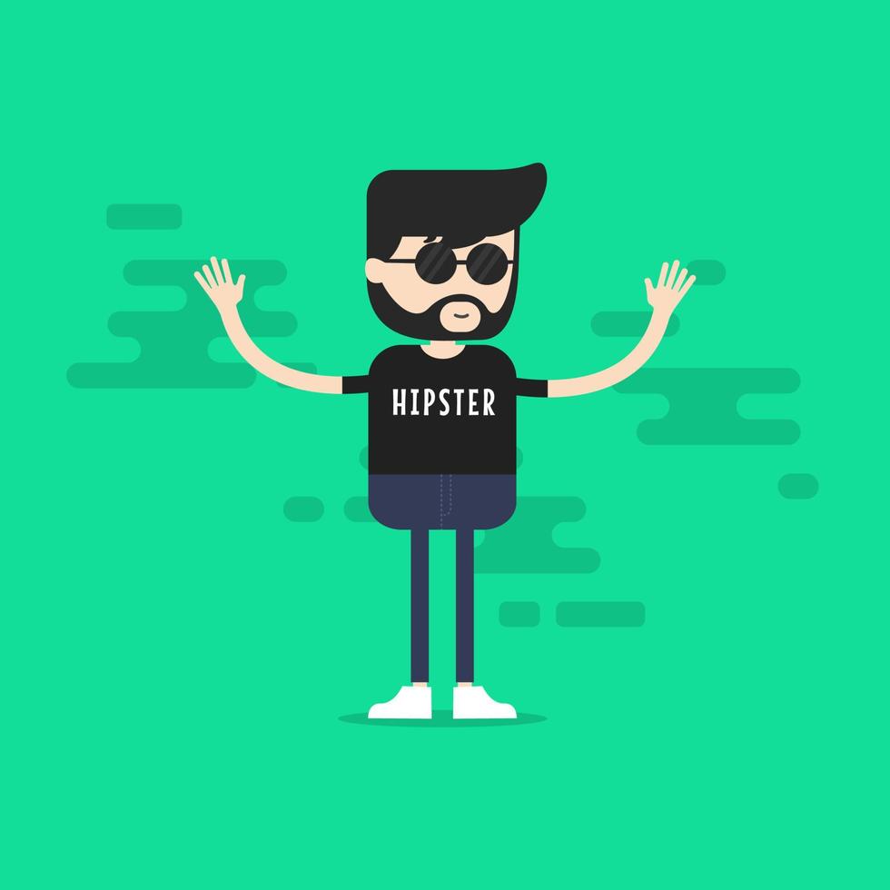 Hipster cartoon character. vector