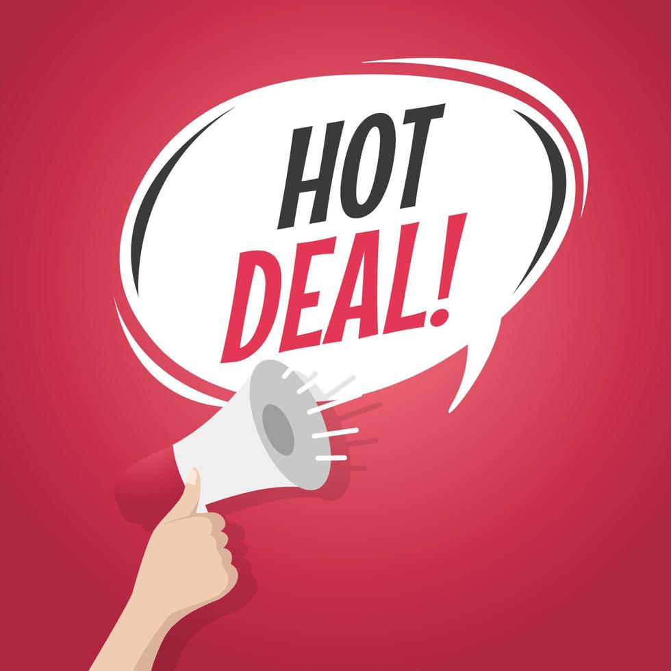 Hot deal retro speech bubble. vector