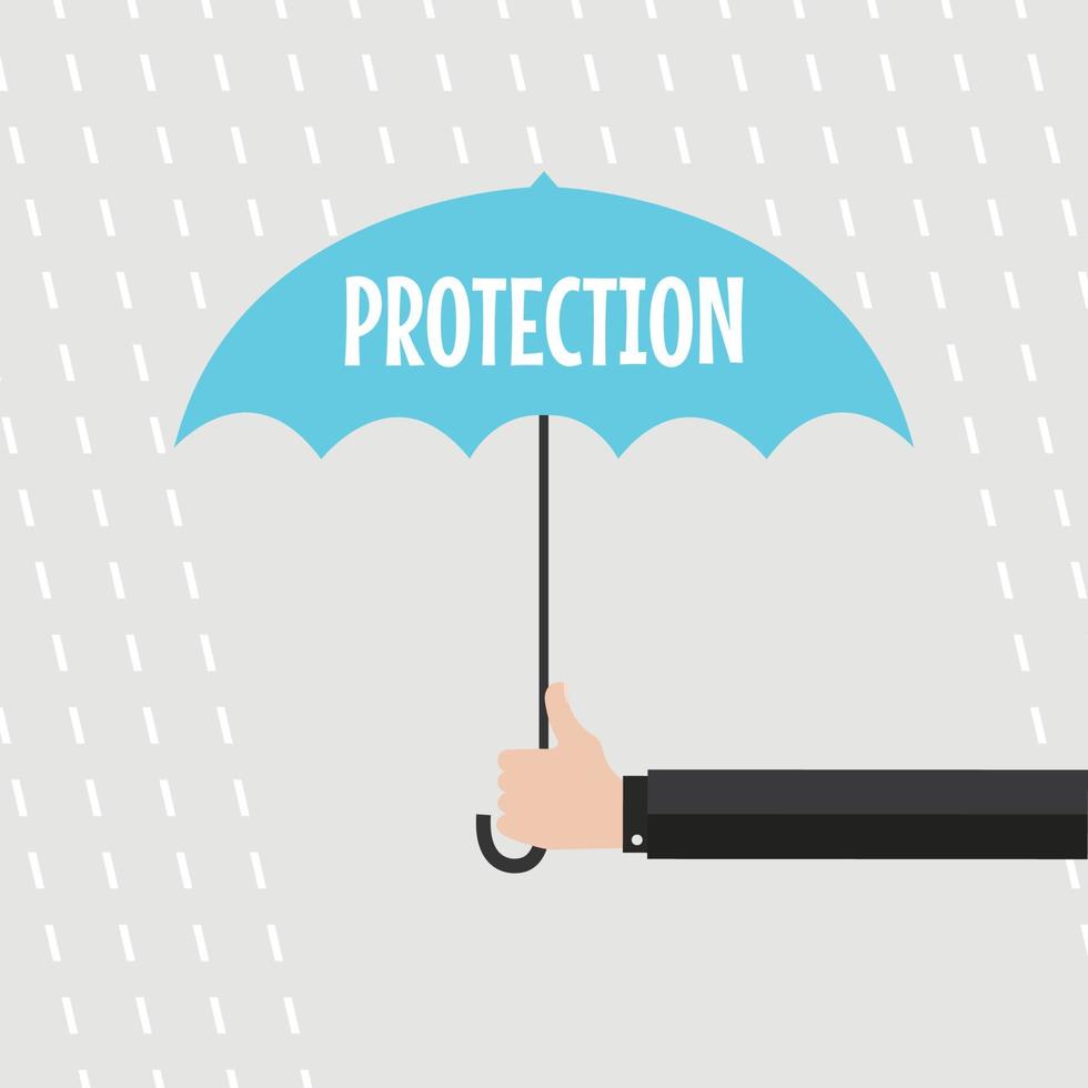 Umbrella with rain protection. vector