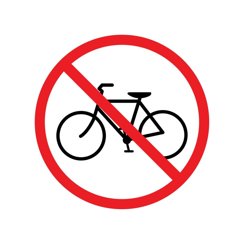 no hay señal de bicicleta. vector