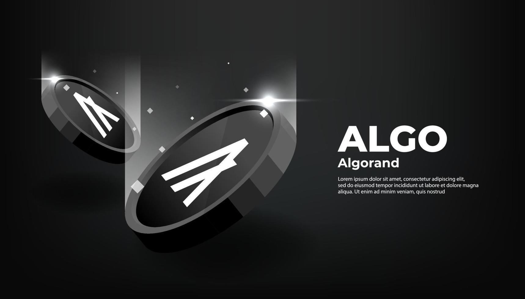 banner de moneda algorand algo. Fondo de banner de concepto de criptomoneda de moneda de algo. vector