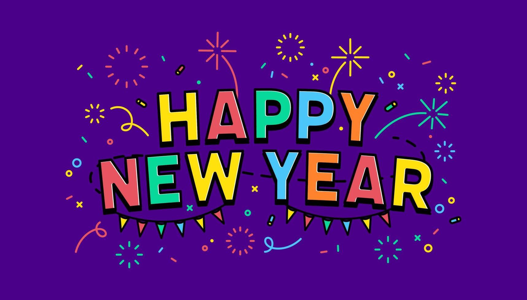 Happy New Year banner template. Advertising design for social network vector. vector