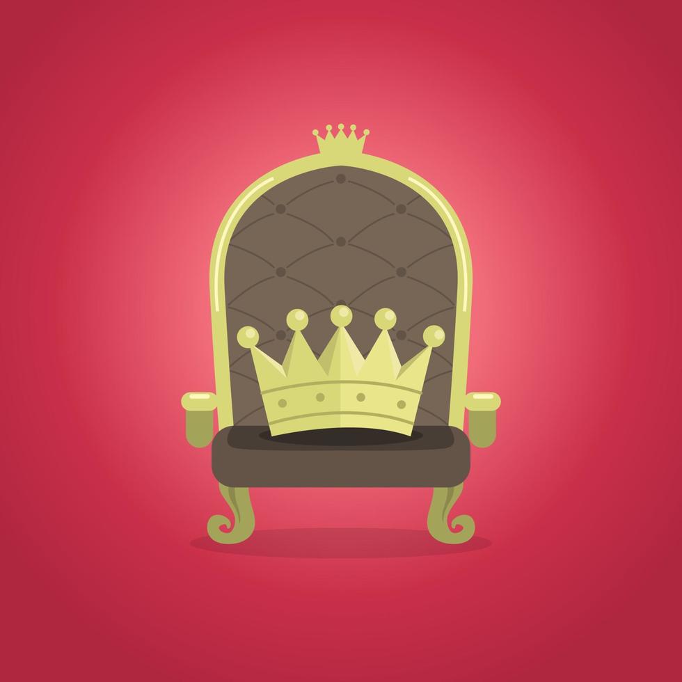 Royal Chair with the crown. vector