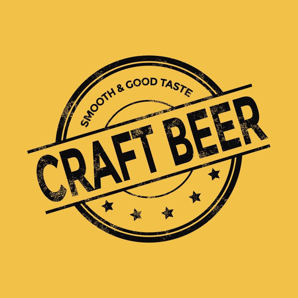 Vintage style craft beer stamp. vector