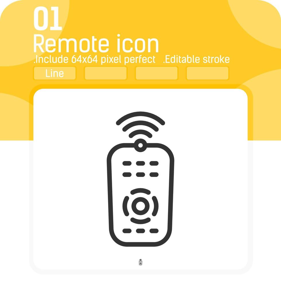 remote control vector icon concept with outline style isolated on white background. Vector lineal illustration electronic tool sign symbol icon for smarthome, web, ui, ux, website, technology, mobile