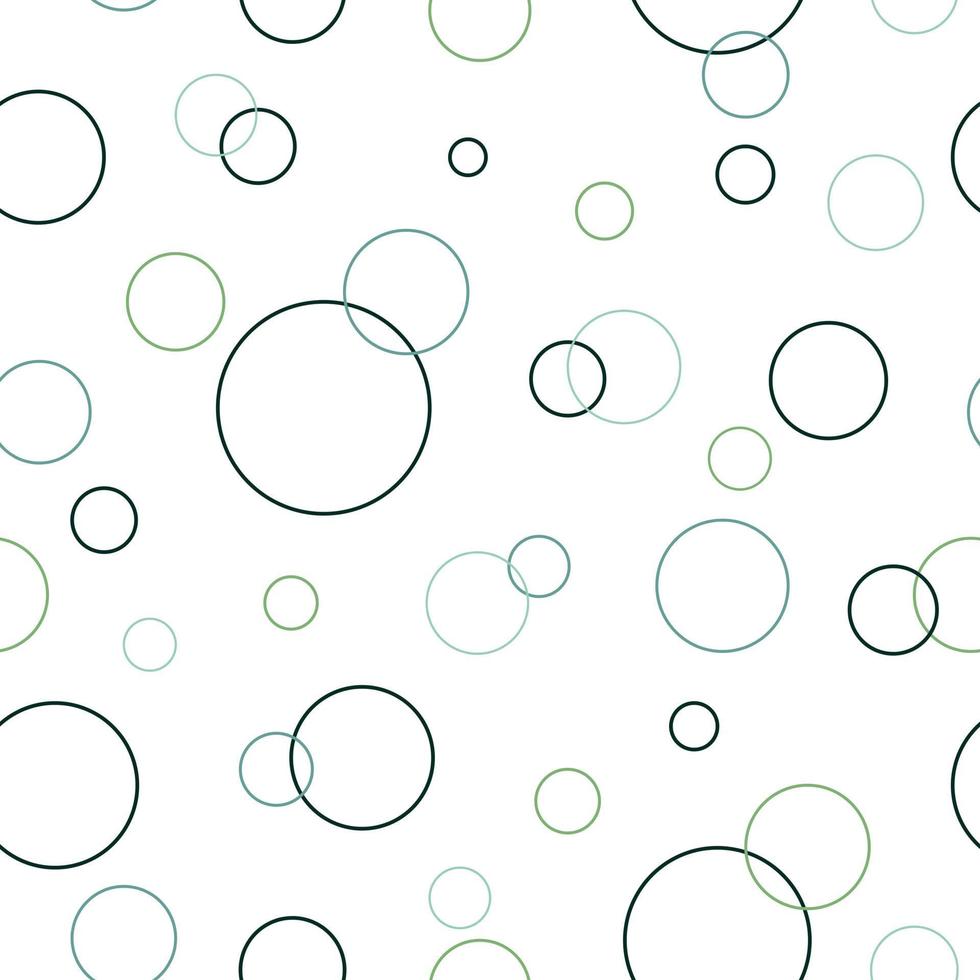 Seamless abstract geometric patterns with overlapping circles, rings, and black and green thin lines Design ideas for textiles, fashion, publications, wallpapers, wrapping paper Vector illustration