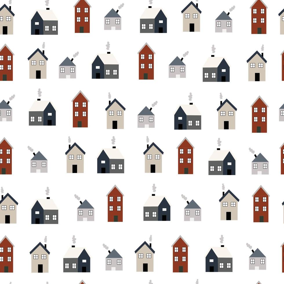 Seamless pattern The background of the house and residential building Modern design Use for publication, fashion, textiles, vector illustration