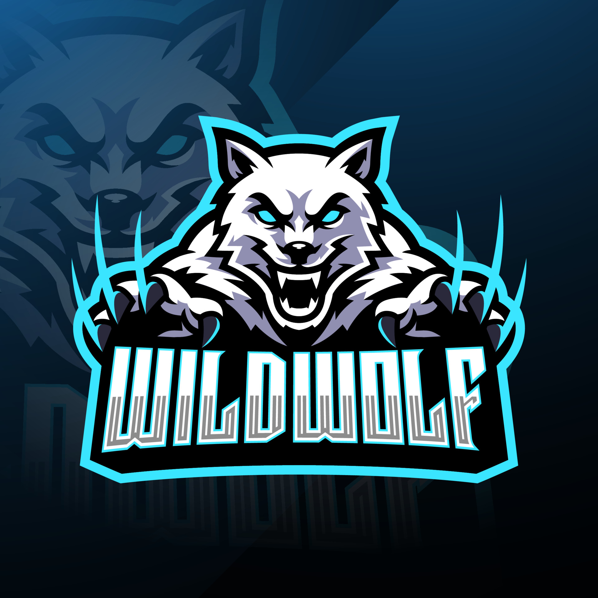 Wild wolf esport mascot logo design 3781591 Vector Art at Vecteezy
