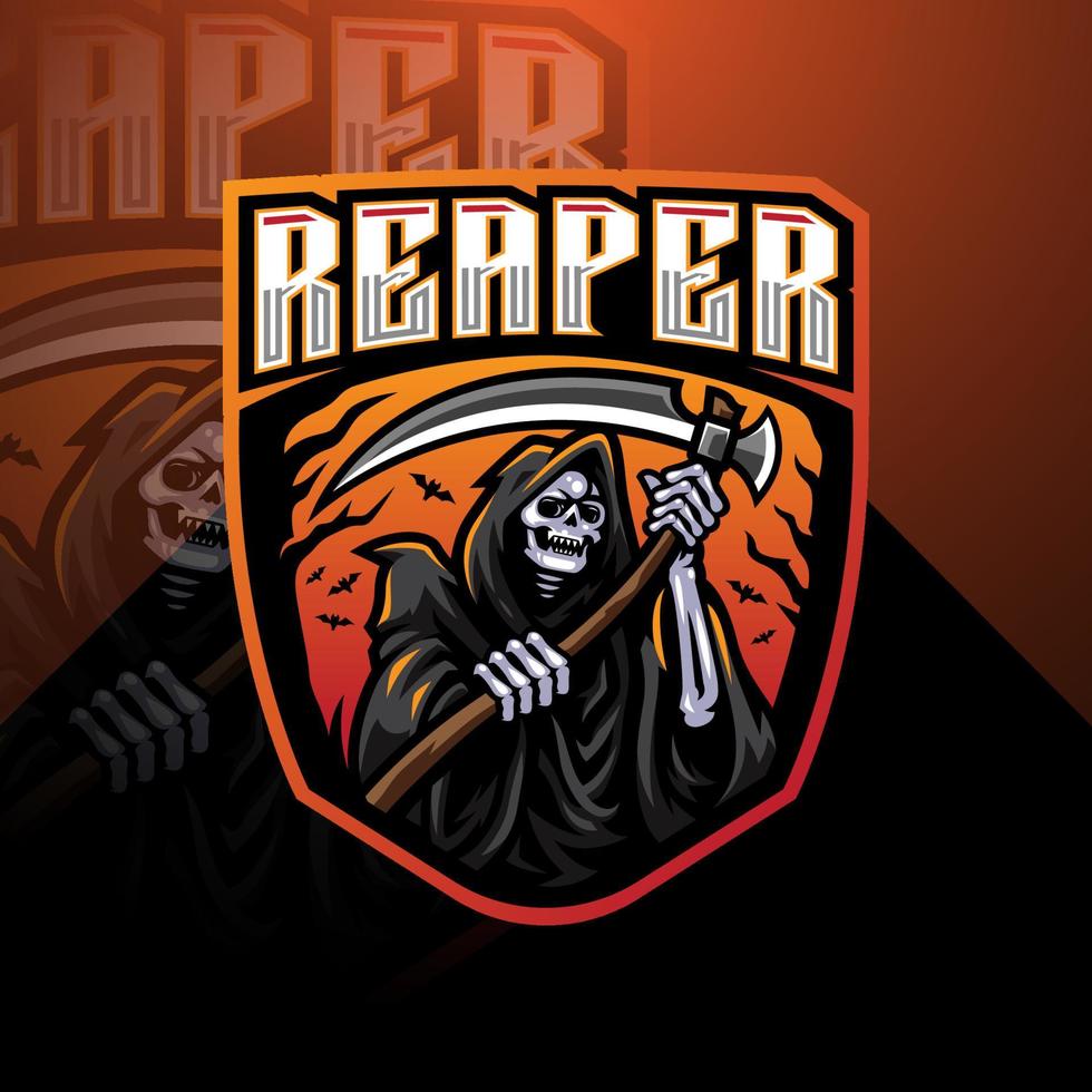 Skull reaper logo mascot design vector