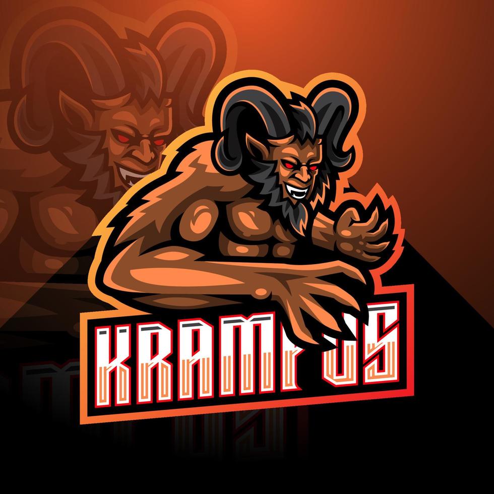 diseño de logotipo de mascota krampus esport vector