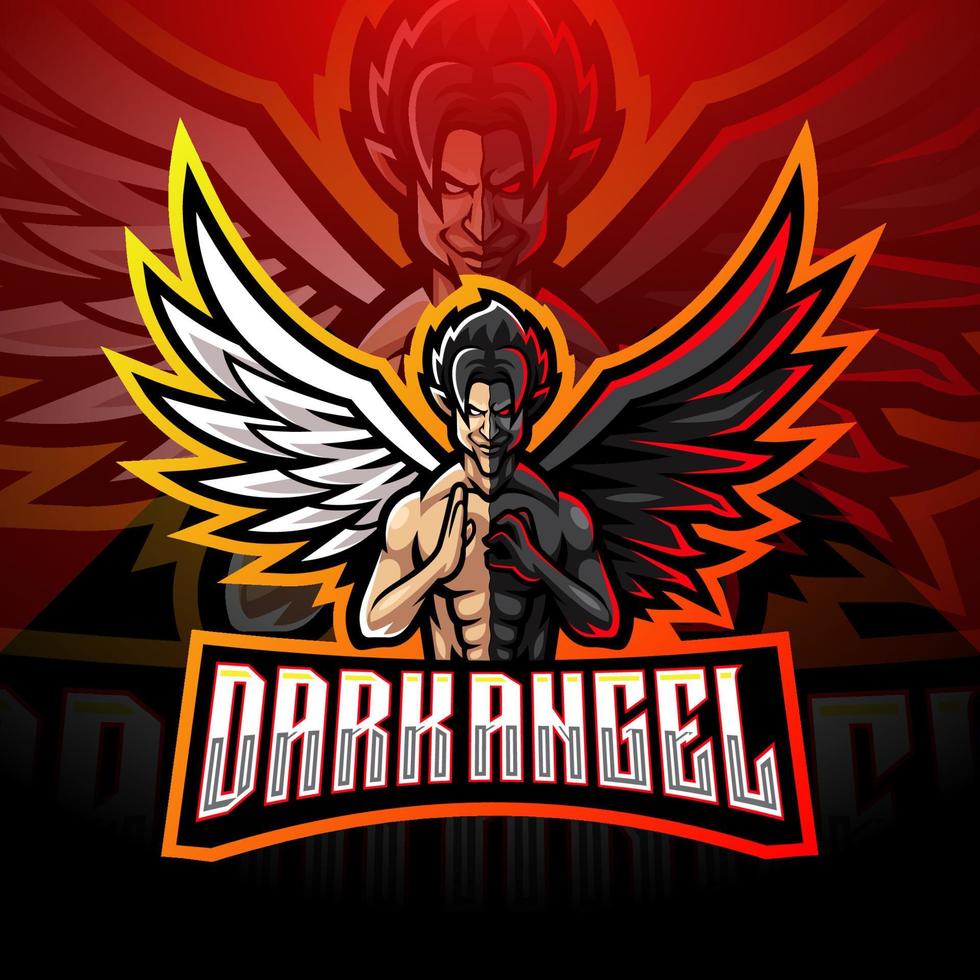 Dark angel esport mascot logo design vector