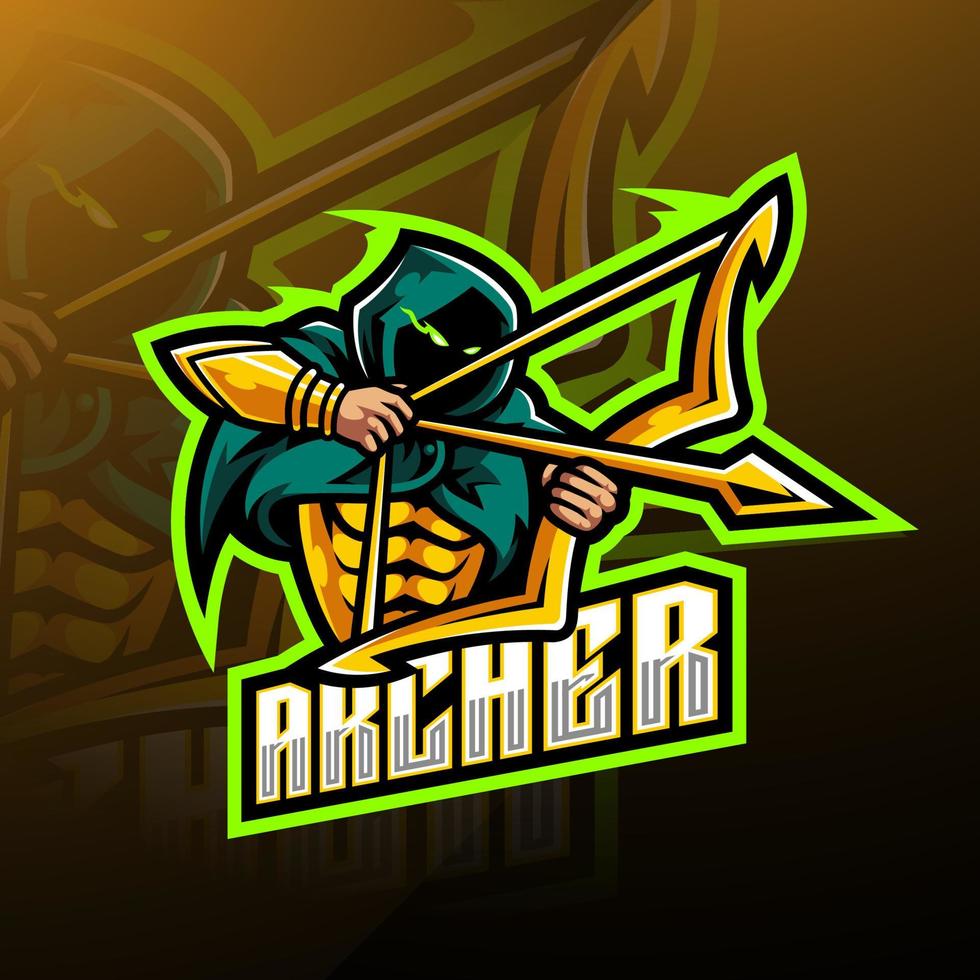Archer esport mascot logo design vector
