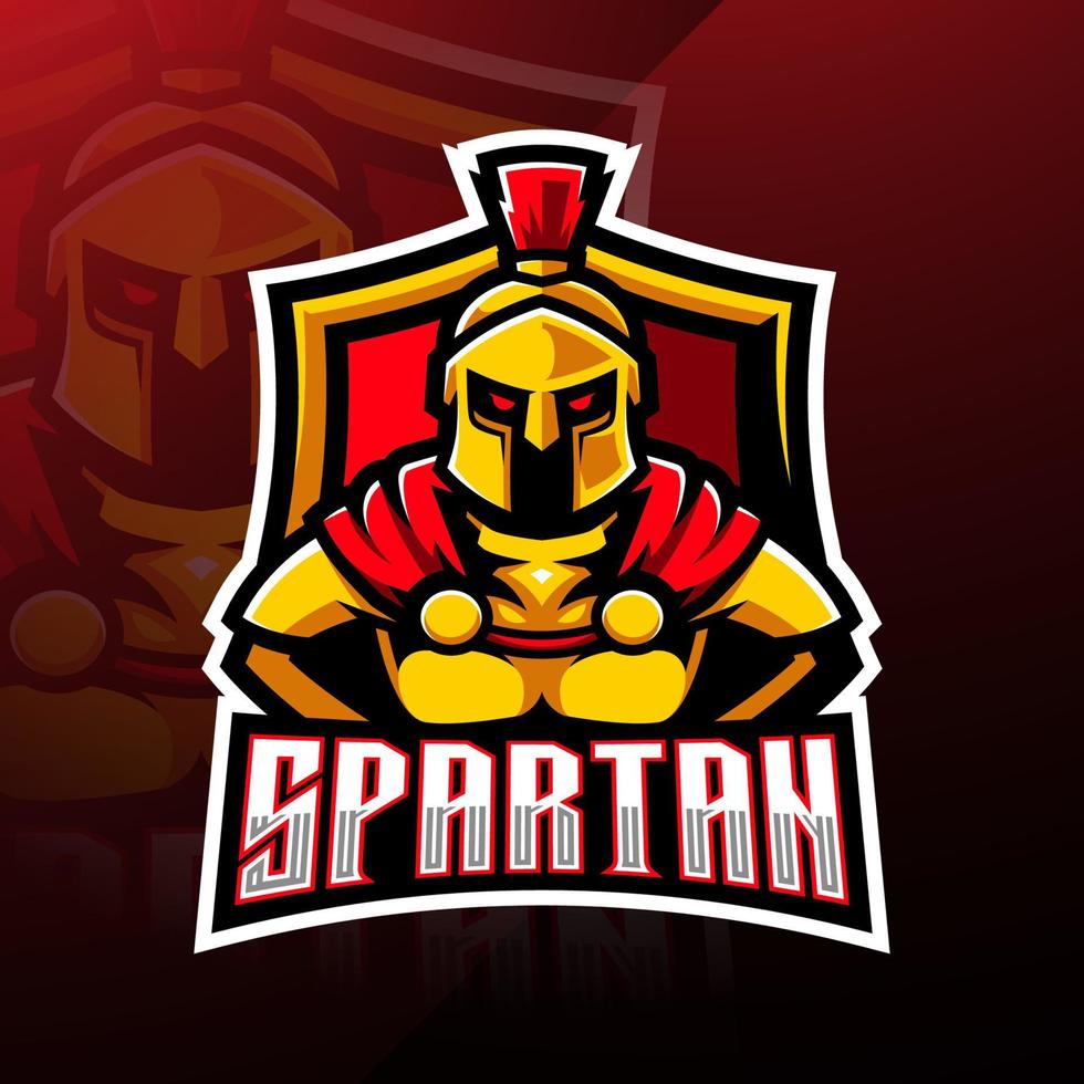 Spartan esport mascot logo design vector