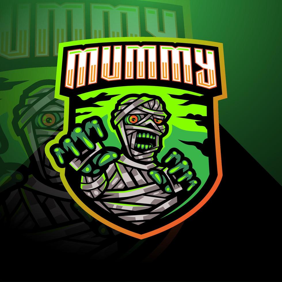 diseño de logotipo de mascota mummy esport vector