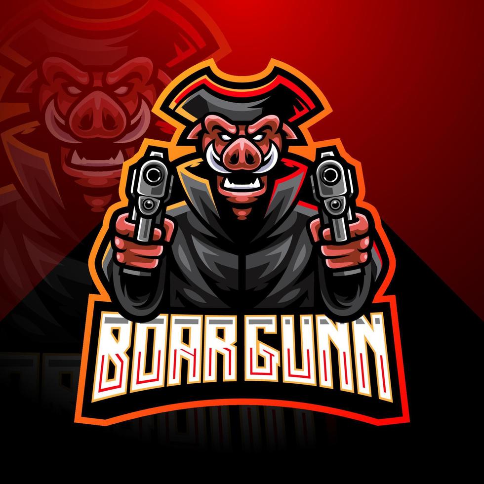 Razorback gunners esport mascot logo vector