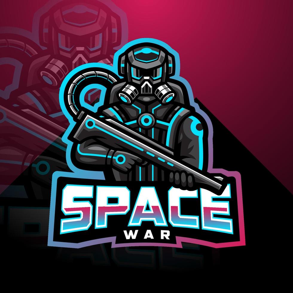 logotipo de la mascota de space war esport vector