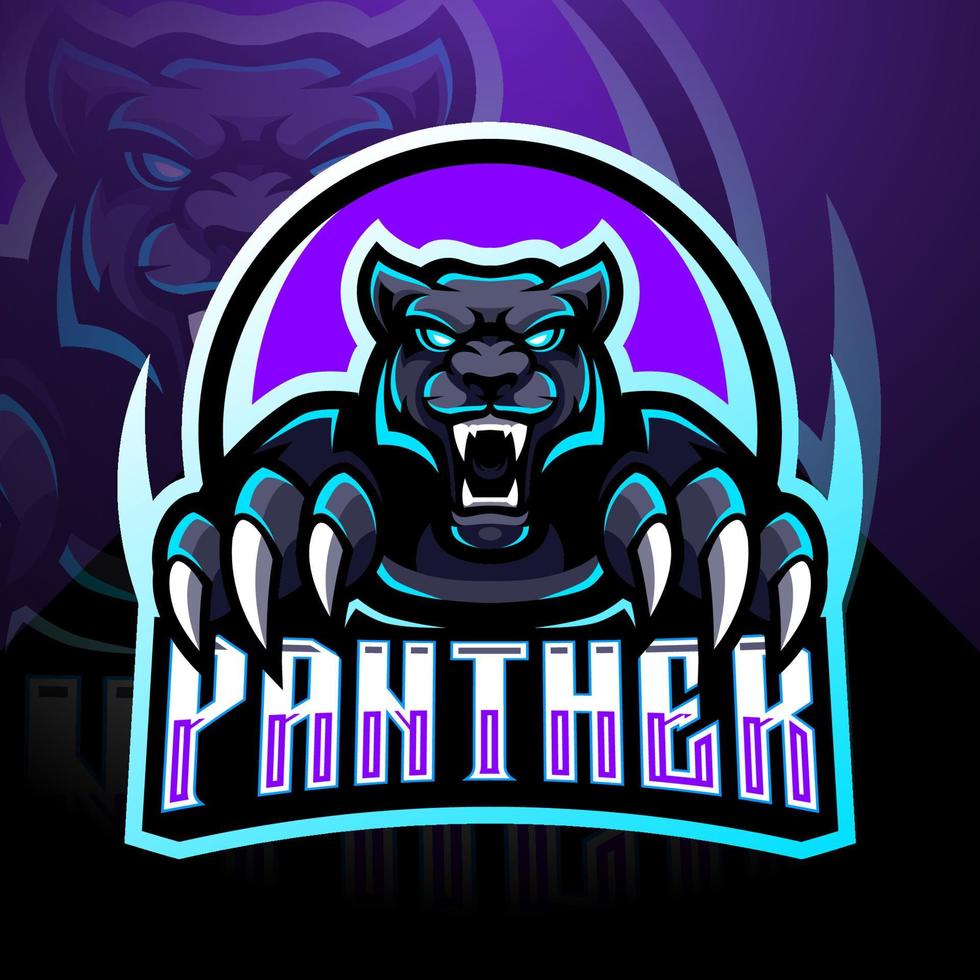 Panther esport mascot logo design vector