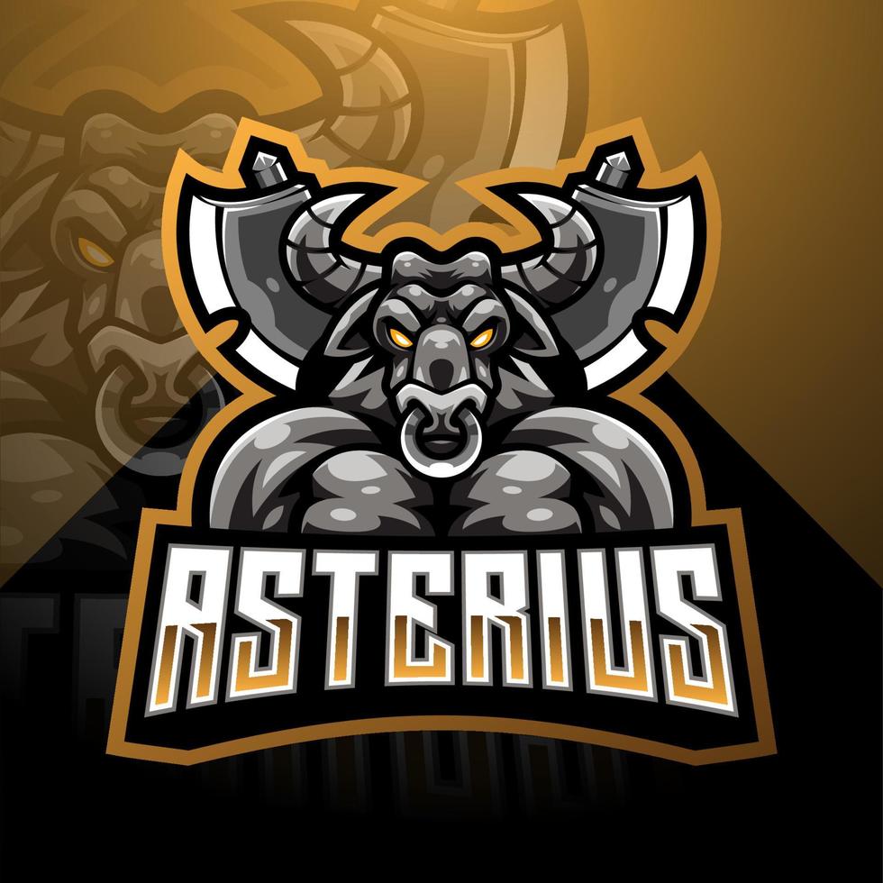 Asterius esport mascot logo design vector
