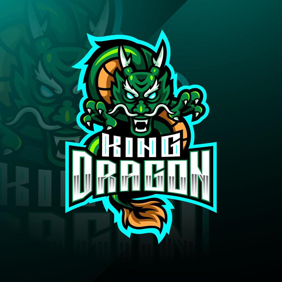 Dragon king mascot logo design vector