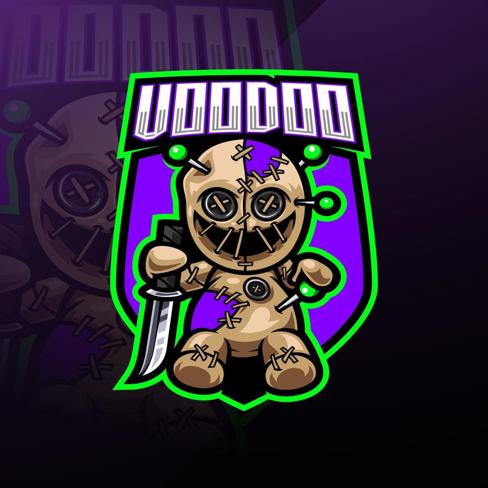 Voodoo esport mascot logo design vector