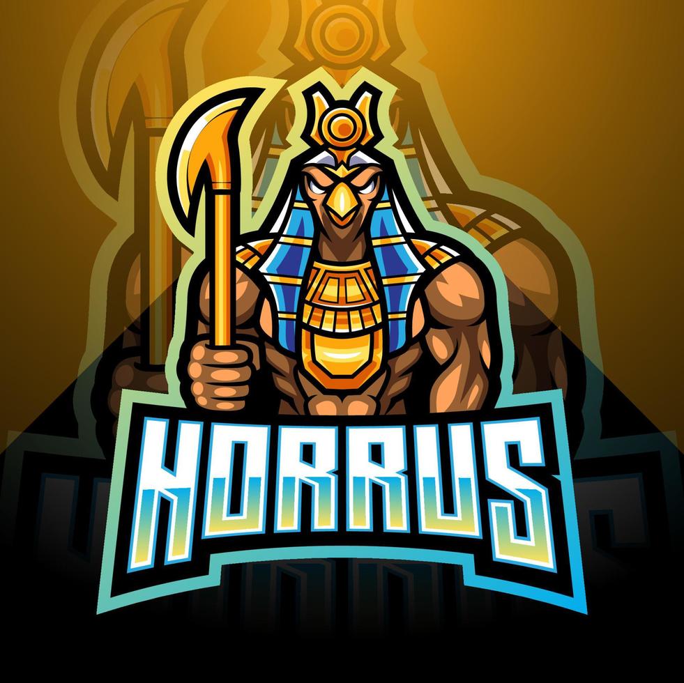 diseño de logotipo de mascota horus esport vector