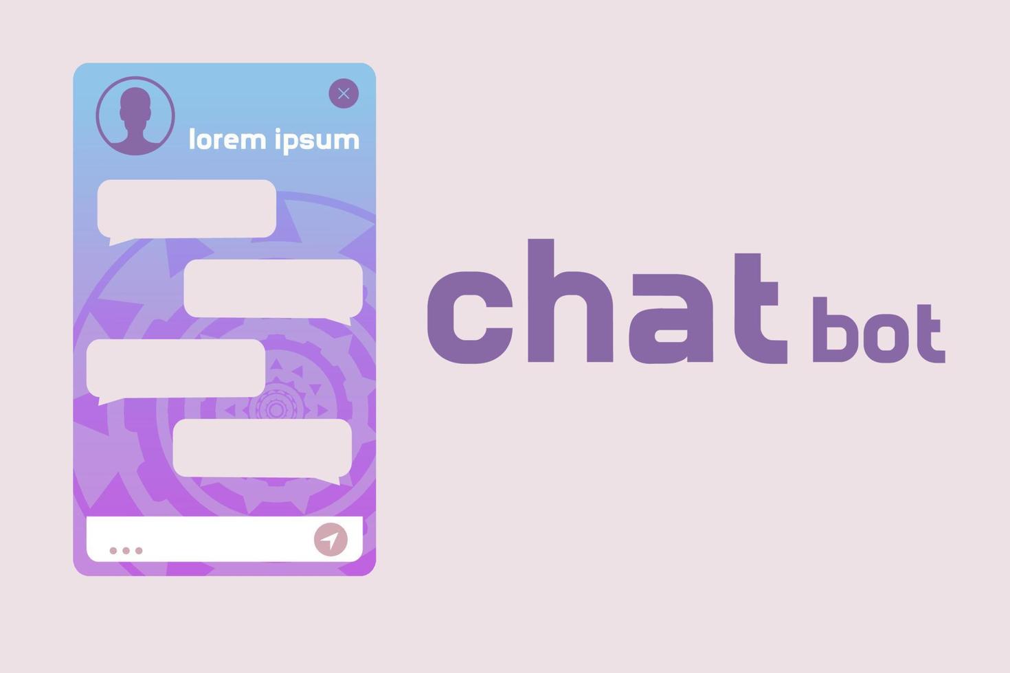 Interface of the dialog box site, the form of questions for user support. A window for communication. Vector illustration in flat style